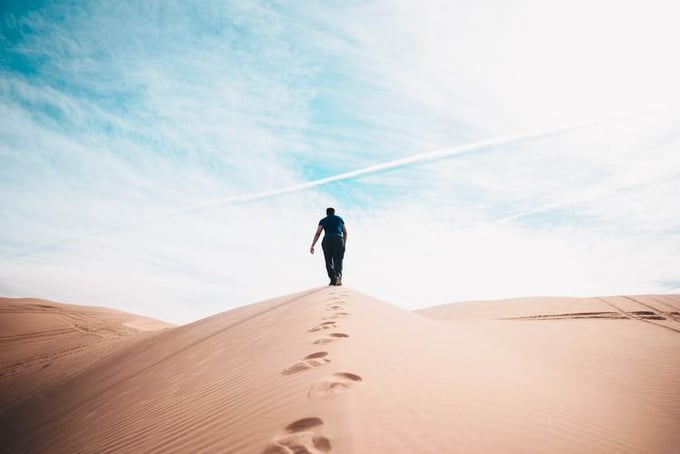 man in desert